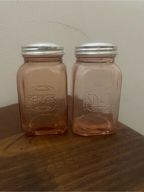 Vintage Glass Salt and Pepper Shakers